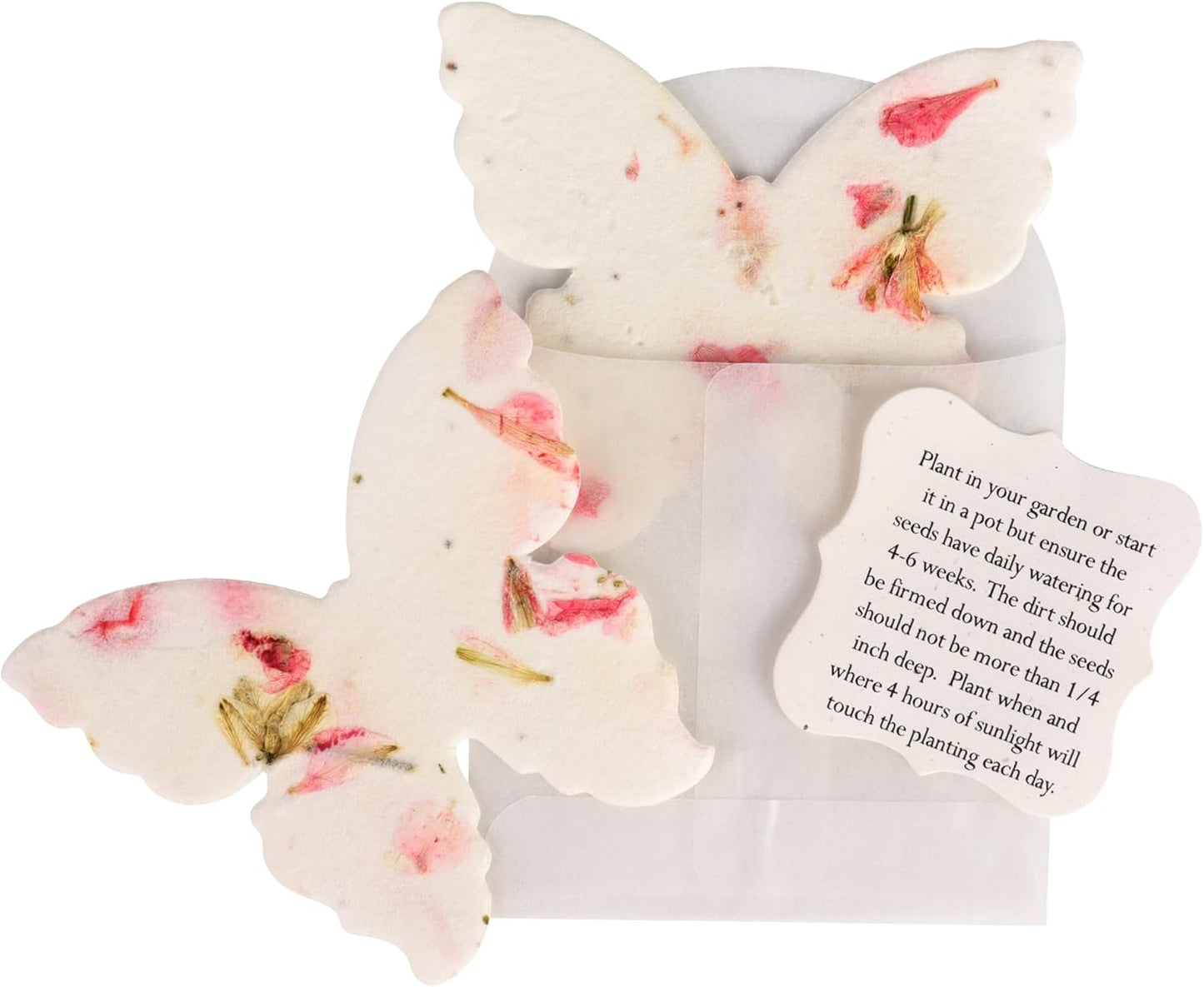 Wildflower Seed Paper - Set of 24 Purple Butterfly-Shaped with Envelope and Planting Instruction, Writable & Plantable Gift for Mom and Plant Lover, Ideal for Wedding, Memorial, Baby Shower