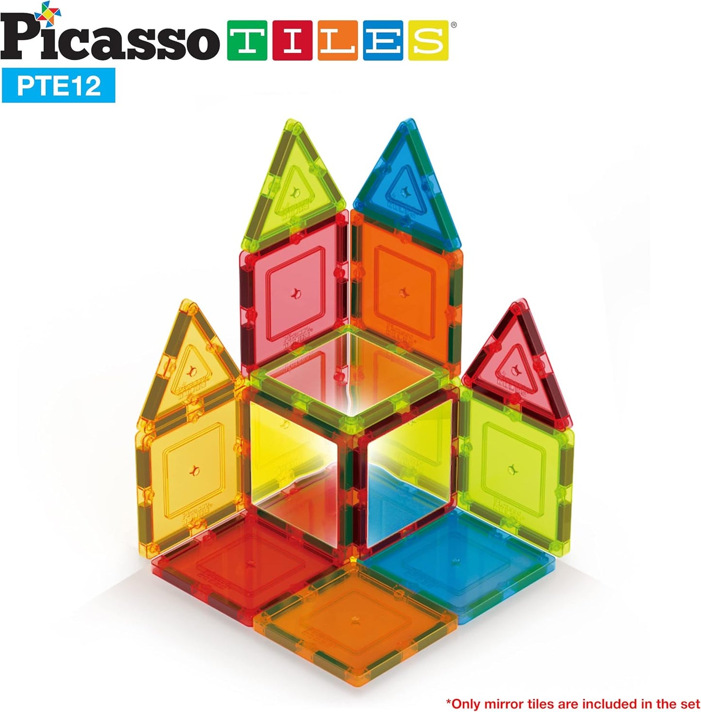 PicassoTiles Magnetic Building Block Set Geometry Shape Magnet Tiles Construction Toy STEM Learning Kit Educational Playset Playboard Pretend Play Stacking Blocks Child Brain Development PT16