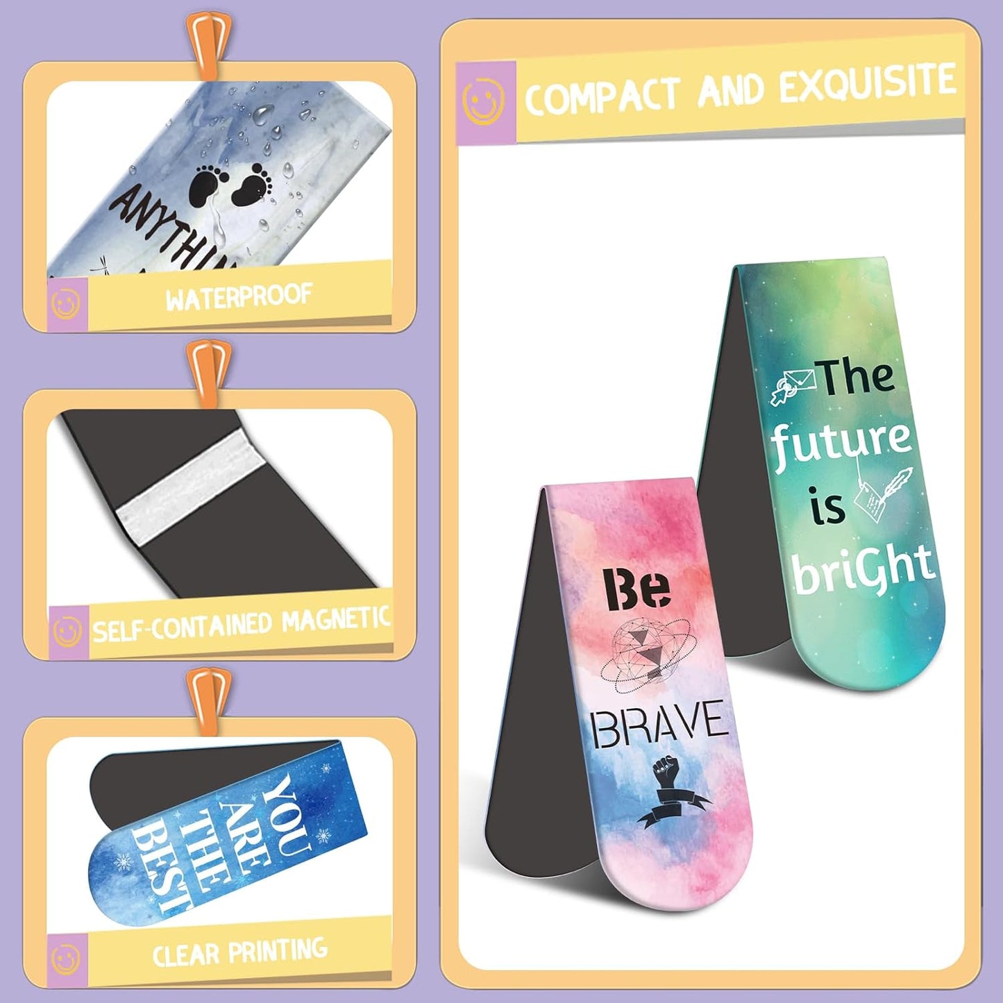Magnetic Bookmarks - Tumwisk 24PCS Bible Bookmark Christian Bookmarks Cross Bookmark Book Magnets, Magnetic Cross Page Holders for Bibles Study, Religious Gifts for Teacher Students Book Lovers