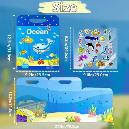 Reusable Sticker Books for Toddlers 1-3, Puffy Stickers Book for Kids Ages 2-4, Toddler Travel Activities Book Toy for Birthday Christmas - Christianity Jesus, Noah's Ark, Fairy Tales(3 Set)