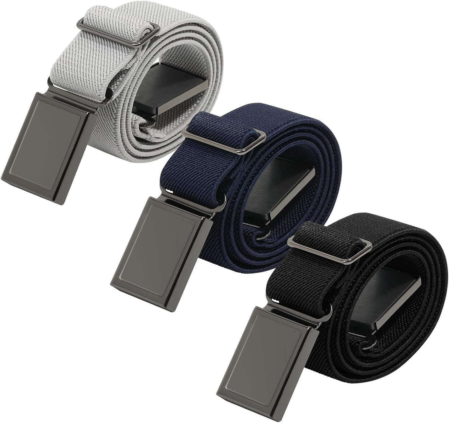AWAYTR 3 PCS Kids Adjustable Magnetic Belts - Easy to Use Magnetic Buckle Belt for Boys and Girls
