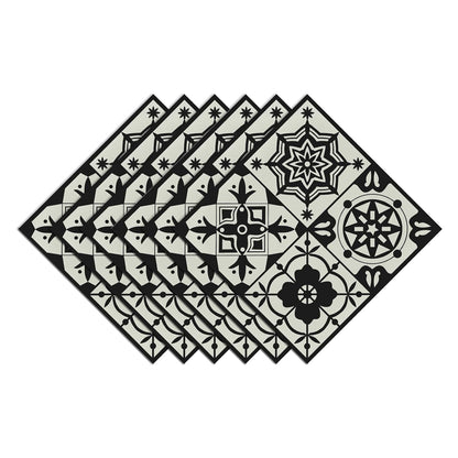 Wallercity White Marble Peel and Stick Vinyl Floor Tiles 6-Pack 12x12 Inches Self Adhesive Waterproof Flooring Planks for Bathroom Kitchen Bedrooms Stick on Floor Tiles Laminate Sheets Vinyl Flooring