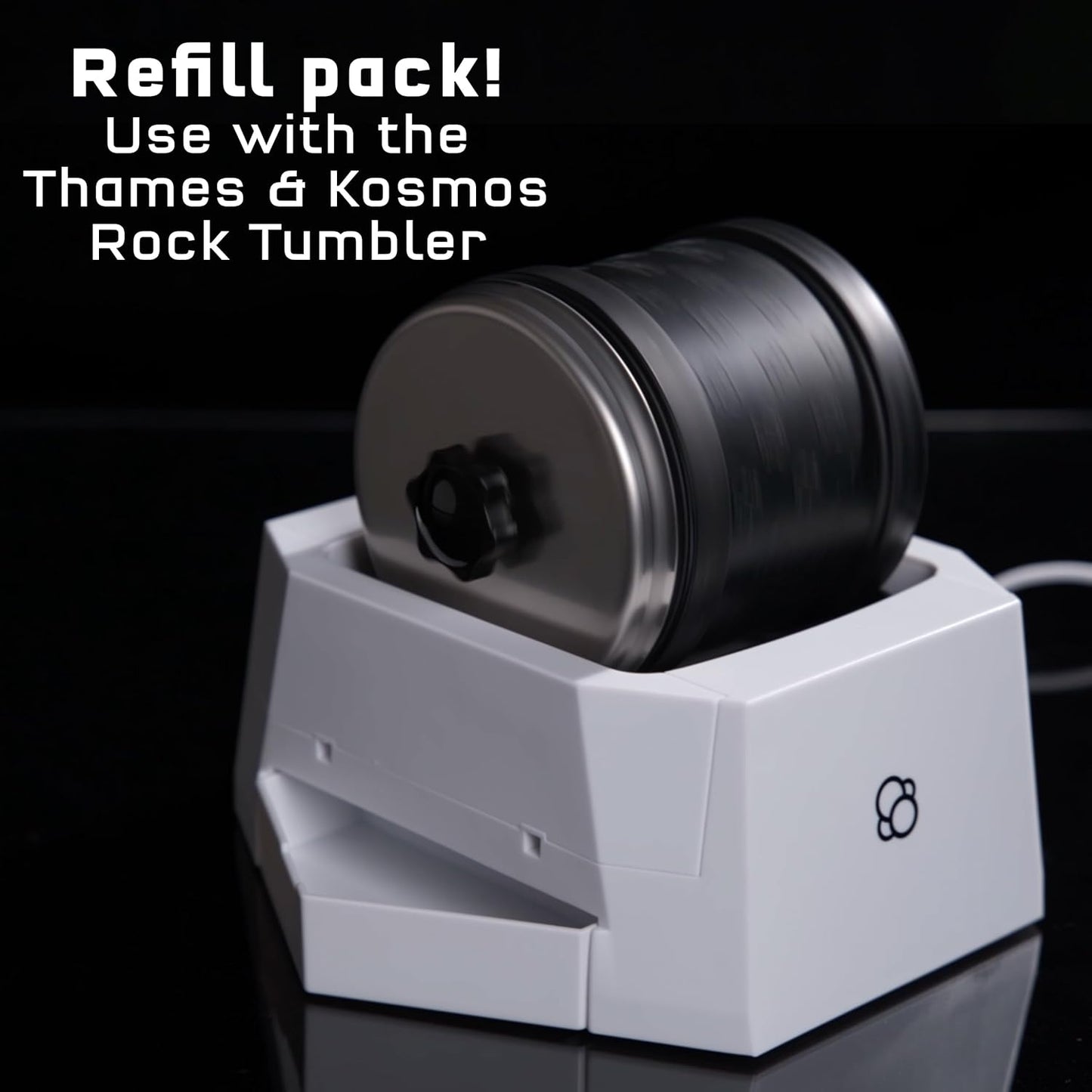 The Thames & Kosmos Rock Tumbler Refill Pack for use with The Thames & Kosmos Rock Tumbler, Essential STEM Tool for Kids | Includes Rough Rocks, Polishing Grit, Jewelry Settings