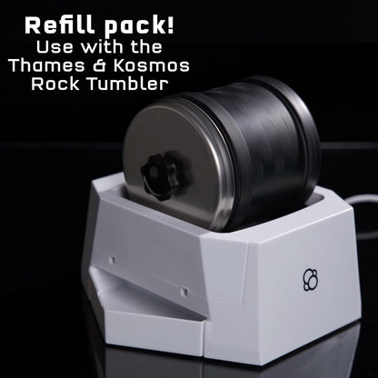 The Thames & Kosmos Rock Tumbler Refill Pack for use with The Thames & Kosmos Rock Tumbler, Essential STEM Tool for Kids | Includes Rough Rocks, Polishing Grit, Jewelry Settings