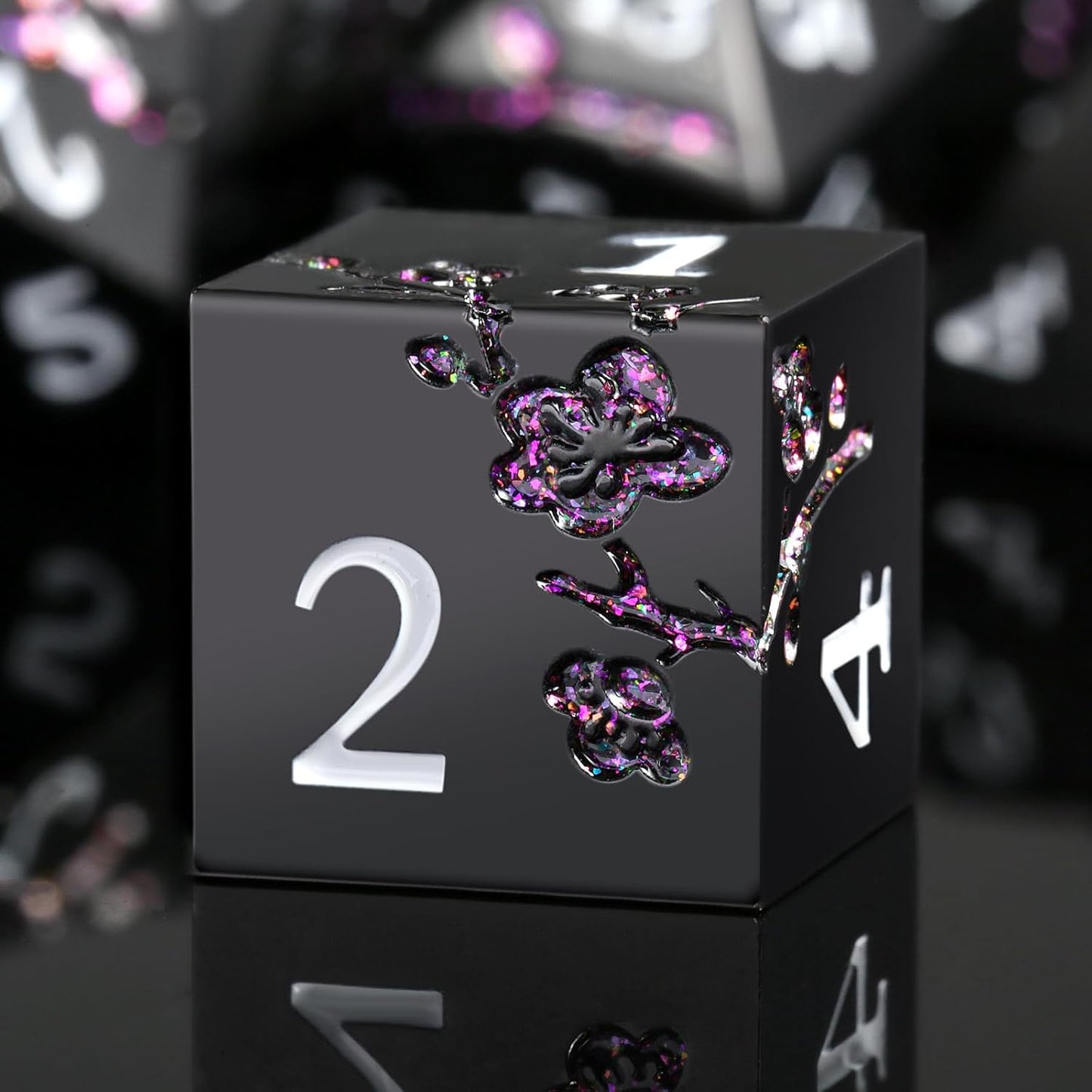 DnDnD Heavy Polyhedral Metal Dice Set with Metal Box, 7-die Shiny Blue Surface with Golden Number for RPG,Dungeons and Dragons,Pathfinder,Shadowrun,D&D,Role Palying Game and Math Teaching - Colors A