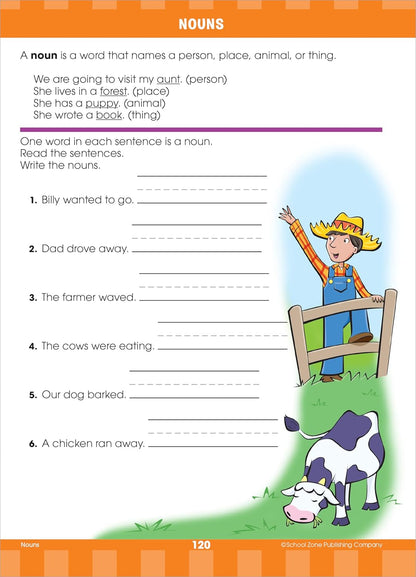 School Zone Big First Grade Workbook: 320 Pages, 1st Grade, Reading Comprehension, Phonics, Spelling, Vocabulary, Basic Math, Time, Money, Fractions, Ages 6 to 7