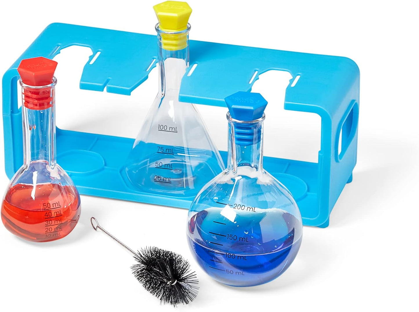 Hand2Mind Starter Science Measuring Flask Set - Plastic Beakers, Measuring Toys, Kids Chemistry Set, Educational Science Kits, Classroom Science Supplies