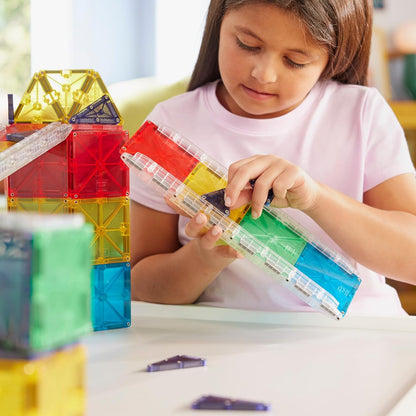 Magna-Tiles Rail Racers 33-Piece Magnetic Construction Set, The Original Magnetic Building Brand