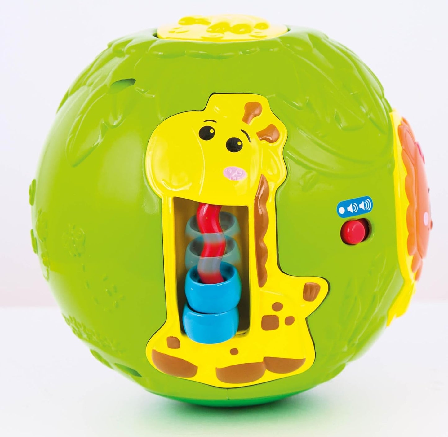 winfun Roll 'N Pop Jungle Activity Ball with Light-Up Lion, Pop-Up Monkey, Sliding Beads & Roller Ball – Interactive Sensory Toy for Babies, Promotes Fine Motor Skills, Coordination & Cognitive