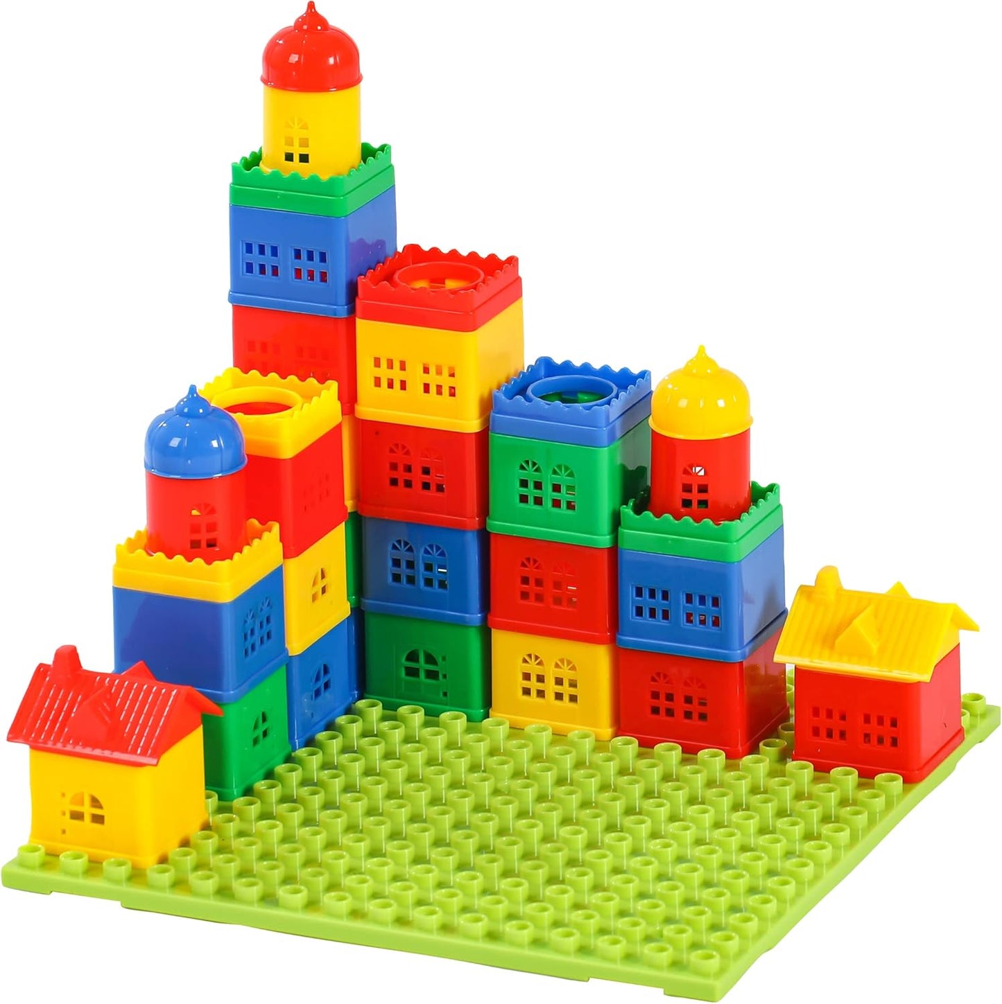 KUTOI Toddler Building Blocks for Kids Ages 4-8, Toddler Blocks Stacking Toys, Fun House Big Blocks Building Sets with 10” x 10” Baseplate, Educational Daycare Toys