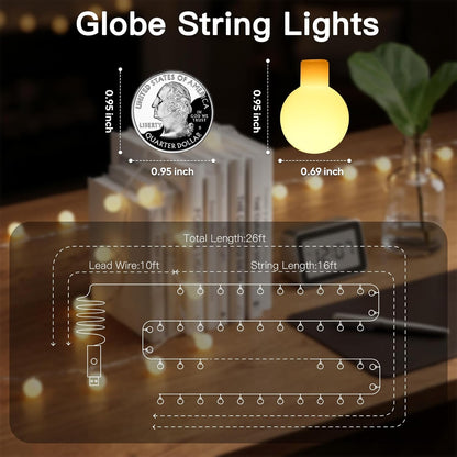 suddus String Lights for Bedroom, 66ft 200 Led Connectable Globe String Lights Indoor, Hanging Fairy Lights Plug in with Remote for Kids Room Dorm Classroom Outdoor Christmas Tree Decor, Warm White