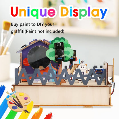 ESP32 IoT STEM Kit for Arduino/Acecode, 3D Wooden Puzzles Smart Home Learner Kit for Kids Age 10+, Educational STEM Toy House DIY Sensor Coding Set, Voice/APP Control, Gift for Adults Teens Boys Girl