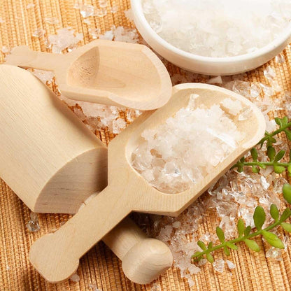 Unfinished Wood Spoon Scoops Set of 6 by Factory Direct Craft for Bath Salts, Sugar Scrubs, Spices or Educational Sensory Bins - 4-1/8 Inches Long