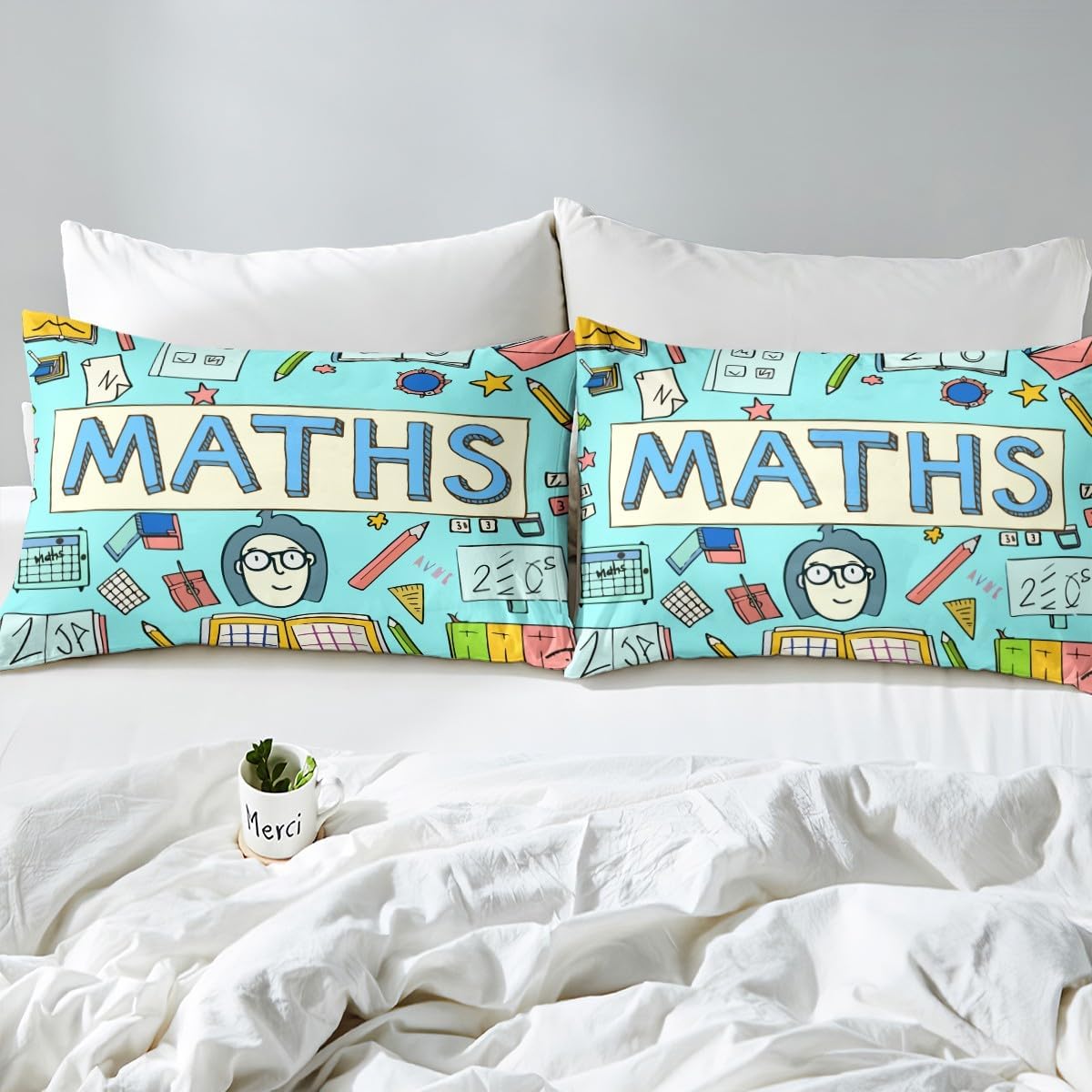Erosebridal Science Theme Bedding Set Queen Size for Boys Girls Chemistry Periodic Table Print Duvet Cover Chemical Subject Theme Comforter Cover Teens Kids Math Science Atyle Bedspread Cover 3 Pcs