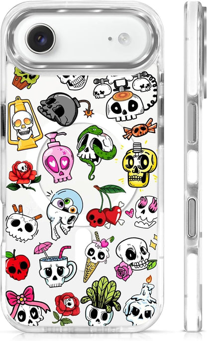 for iPhone 17 Pro Max Case [Compatible with Magsafe],Girls Women Clear Magnetic Case Silicone Shockproof Protective Cover with Pattern Colorful Motivational Letters