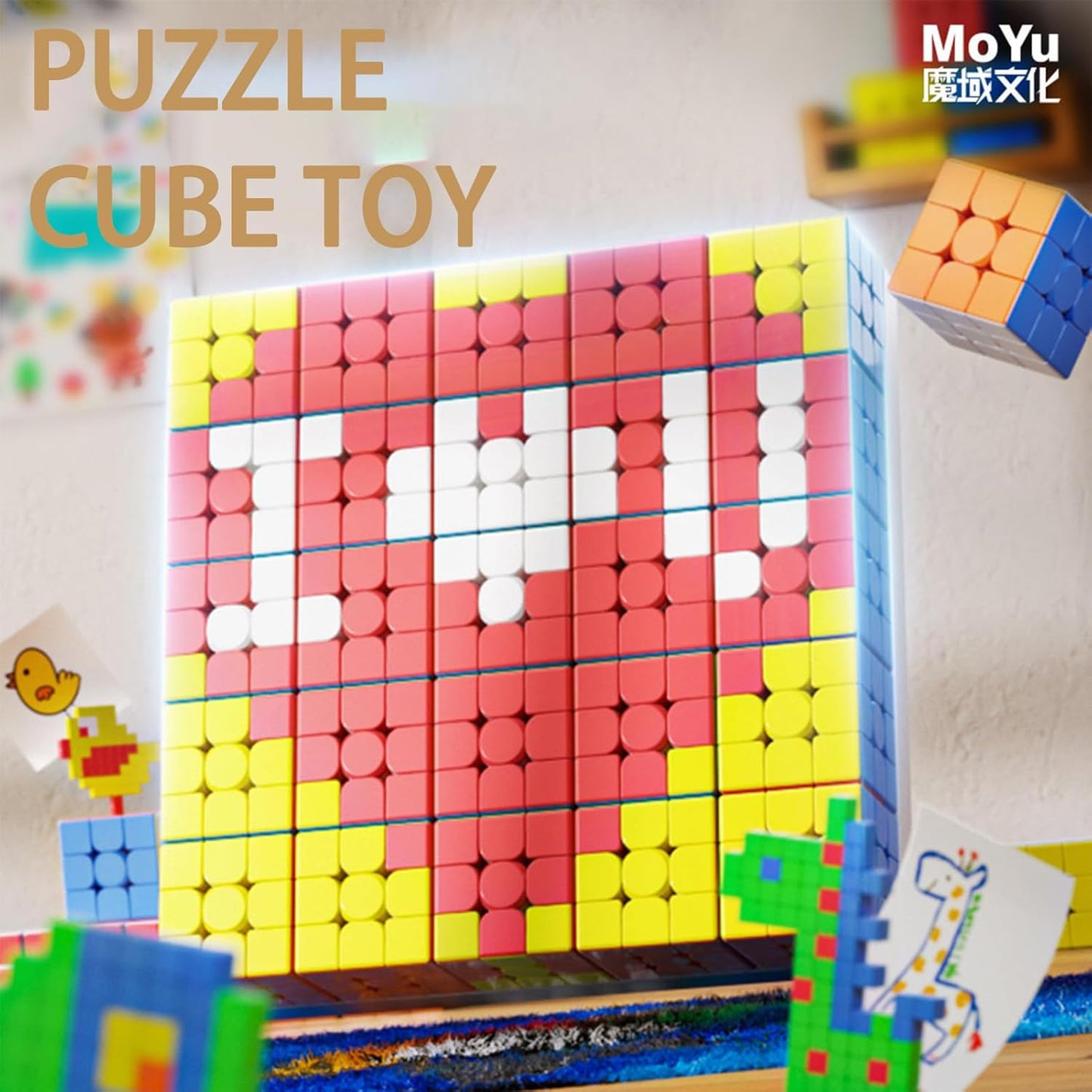 CFMOUR Speed Cube 3x3x3 - Moyu Meilong 3C, Stickerless Magic Cube 3x3, Fast Smooth Turning Vivid Colour 3D Puzzle Brain Toy Travel Games, Turns Quicker Than Original