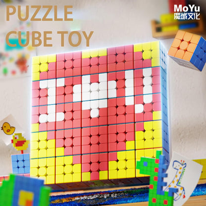 CFMOUR Speed Cube 3x3x3 - Moyu Meilong 3C, Stickerless Magic Cube 3x3, Fast Smooth Turning Vivid Colour 3D Puzzle Brain Toy Travel Games, Turns Quicker Than Original