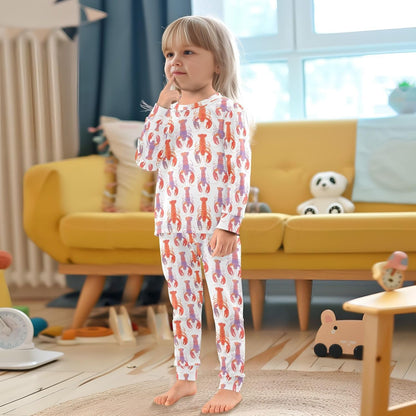 ALAZA Shark Starfish Palm Tree 2 Piece Pajama Set Long Sleeve Top and Pants Sleepwear Unisex - Colors A