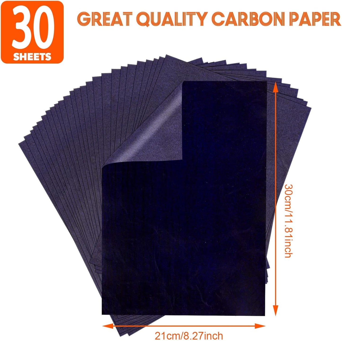 Carbon Paper for Tracing Graphite Transfer-Paper - PSLER 30 Pcs Black Graphite Paper for Tracing Drawing Patterns on Wood Projects Canvas Fabric Artist Lettering Sketch Drawing A4 8.27 X 11.81 Inch