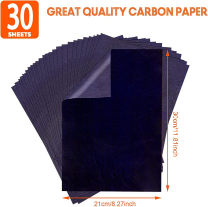 Carbon Paper for Tracing Graphite Transfer-Paper - PSLER 30 Pcs Black Graphite Paper for Tracing Drawing Patterns on Wood Projects Canvas Fabric Artist Lettering Sketch Drawing A4 8.27 X 11.81 Inch