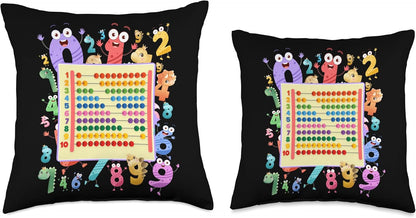 Dinosaur Numbers Idea For Kids & Teachers Maths Abacus Throw Pillow