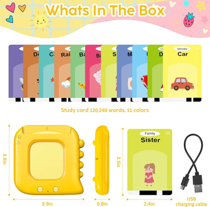 Talking Flash Cards,Kids Toddler Flash Cards with 240 Sight Words,Montessori Toys,Autism Sensory Toys,Speech Therapy,Learning Educational Gifts for Age 1 2 3 4 5 Years Old Boys and Girls