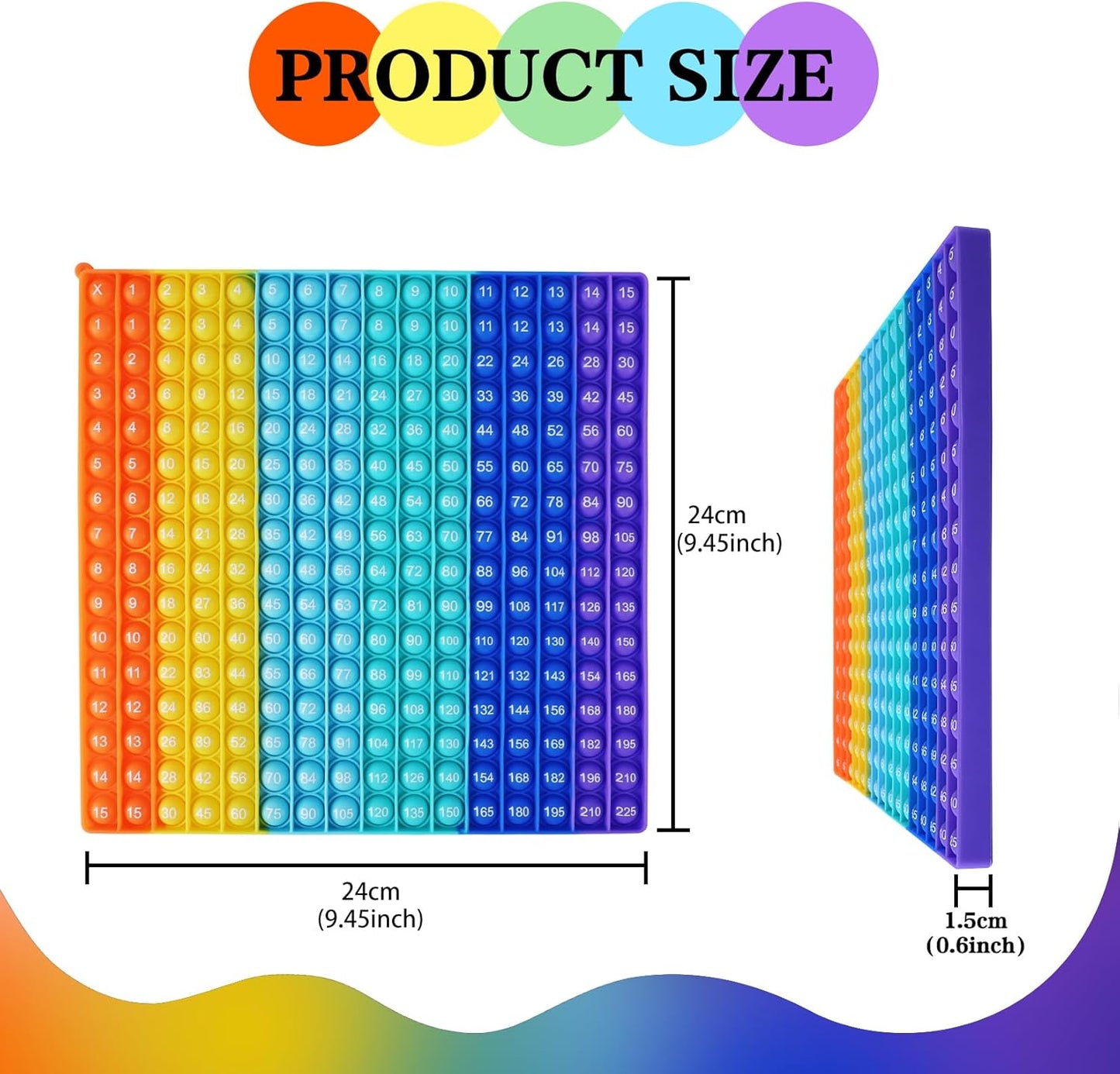 Rainbow Multiplication Table Game Learning Board, 9x9 Educational mathSTEM Sensory Math Toy, Classroom & Homeschool Learning Game, Multiplication Flash Cards Table Chart for Kids