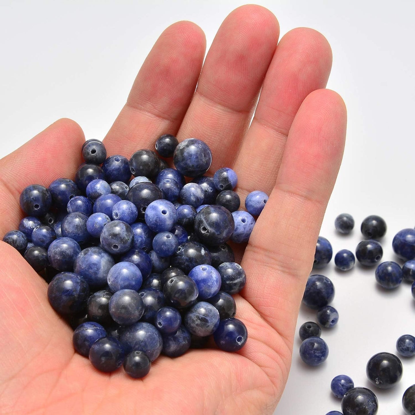 NCB 100pcs Original Natural Stone Beads Gemstone Round Loose Beads 6mm 8mm 10mm (Blue Aventurine, 6mm 100Beads) - Colors B
