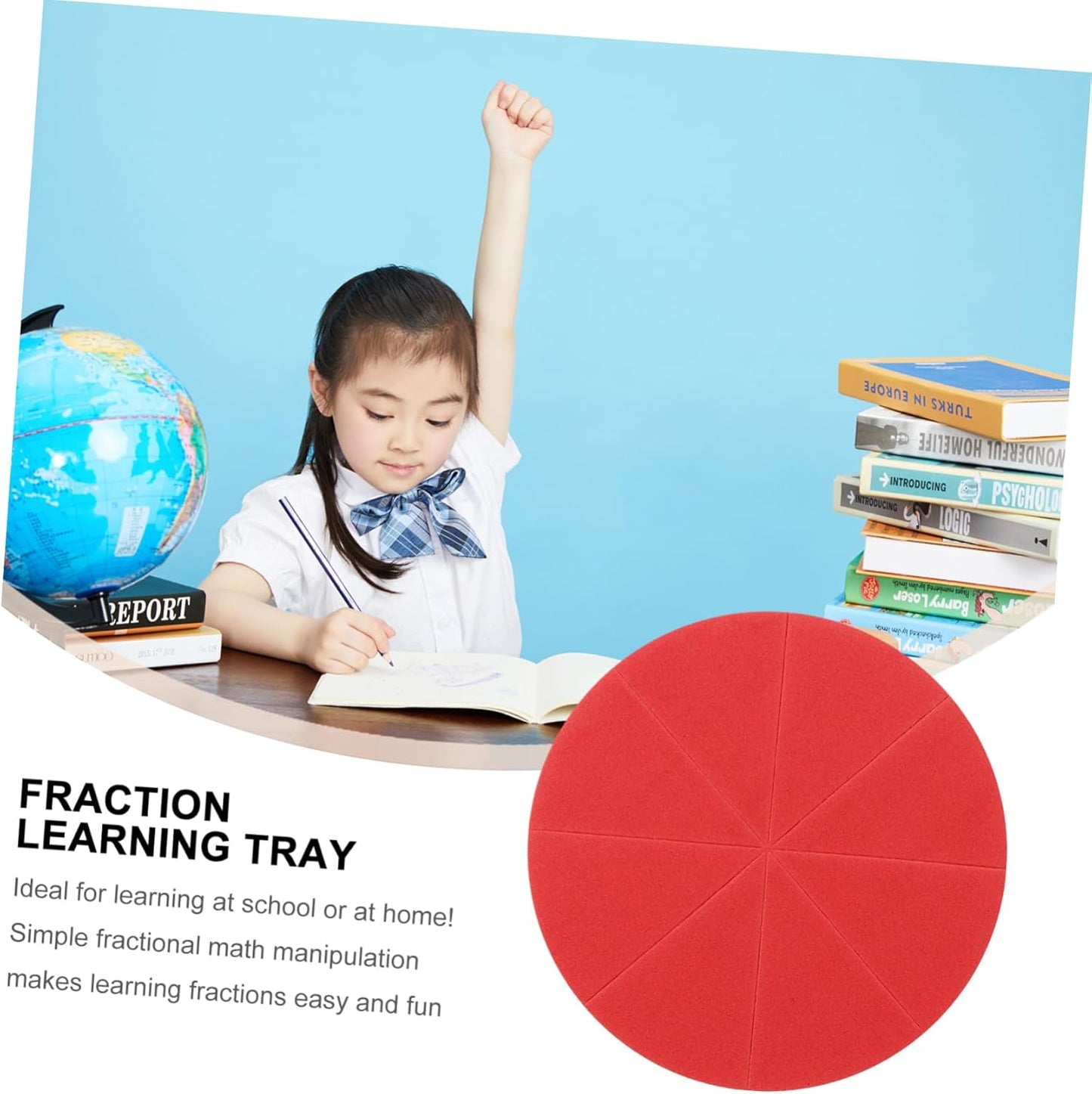 HOMSFOU 1 Set Fraction Learning Tray Fraction Circles for Teaching Math Concepts Cognitive Skills Manipulative Learning for Classroom Home Education