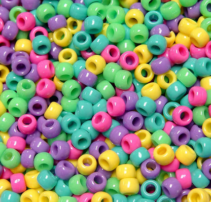 JOLLY STORE Crafts - Pony Beads, Easy-to-Use Reusable Jewelry-Making/Bracelet Beads for Art, Craft Decorations & More, 9 x 6 mm, Crafted in The USA, Opaque Tan, 500 pcs (Pack of 1)