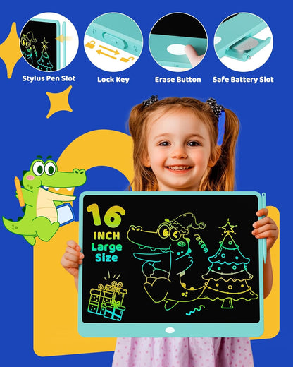 KOKODI LCD Writing Tablet 8.5-Inch Colorful Doodle Board, Electronic Drawing Tablet Drawing Pad for Kids, Educational and Learning Kids Toys Gifts for 3 4 5 6 7 8 Year Old Boys and Girls(Blue)
