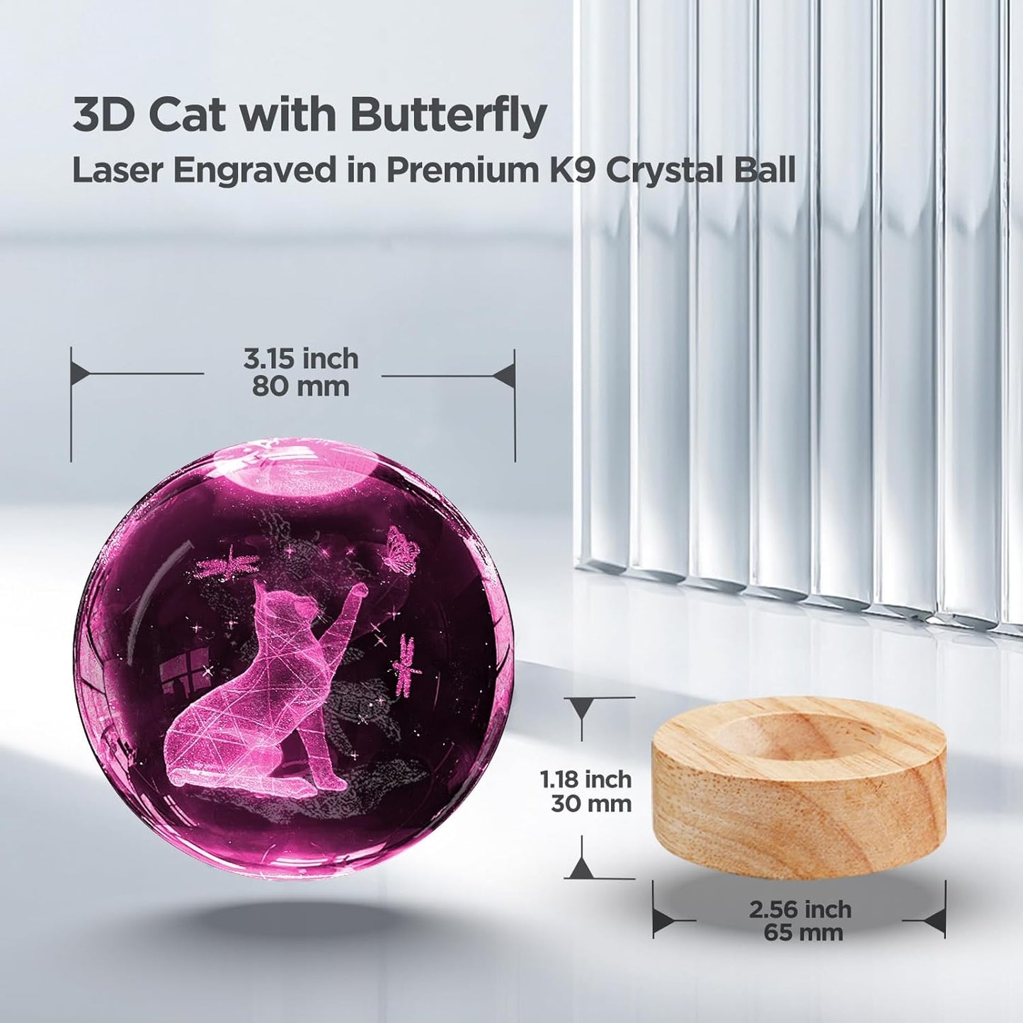 3D Solar System Crystal Ball Night Light with 16 Color Wooden LED Base Upgraded 3.15 In Galaxy Planets Ball Lamp with Remote for Birthday Christmas, Astronomy Space Gifts for Boys Girls Kids