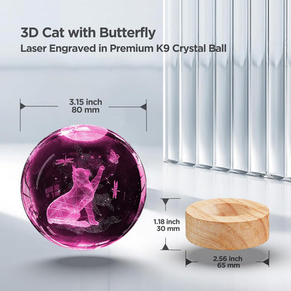 3D Solar System Crystal Ball Night Light with 16 Color Wooden LED Base Upgraded 3.15 In Galaxy Planets Ball Lamp with Remote for Birthday Christmas, Astronomy Space Gifts for Boys Girls Kids