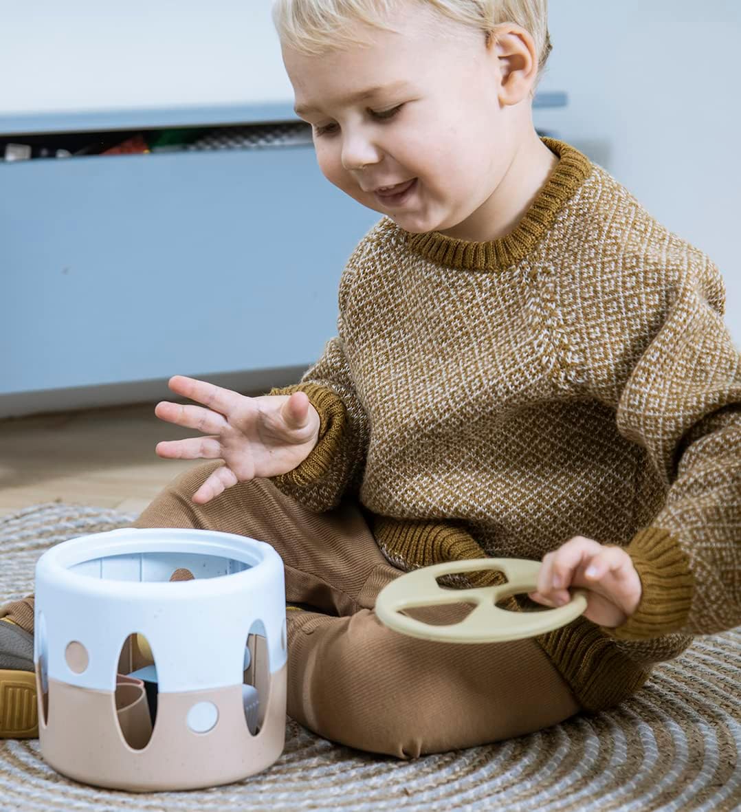 Dantoy TINY BIO Eco-Friendly Shape Sorter Toy (7 Pieces), Babies & Toddlers, Shape & Pattern Recognition, Hand-Eye Coordination, Non-Toxic, Dishwasher Safe, Made in Denmark, Ages 10 Mos+