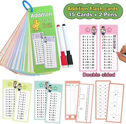 Lachilly 1-12 Multiplication & Division Table Cards Set– Educational Math Flashcards for Kids Self Check Classroom Home Learning Aids Elementary School Montessori Teacher Teaching Aids