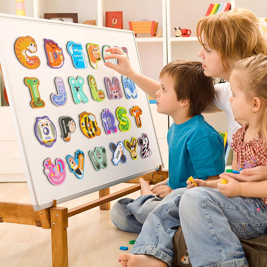 Magnetic Letters for Toddlers 1-3, 26PCS Cute Animal Alphabet Magnets Letters Learning Toys for Toddlers 1-3 Uppercase ABC Magnets for Refrigerator Best Gifts for Birthday Easter Basket Stuffers
