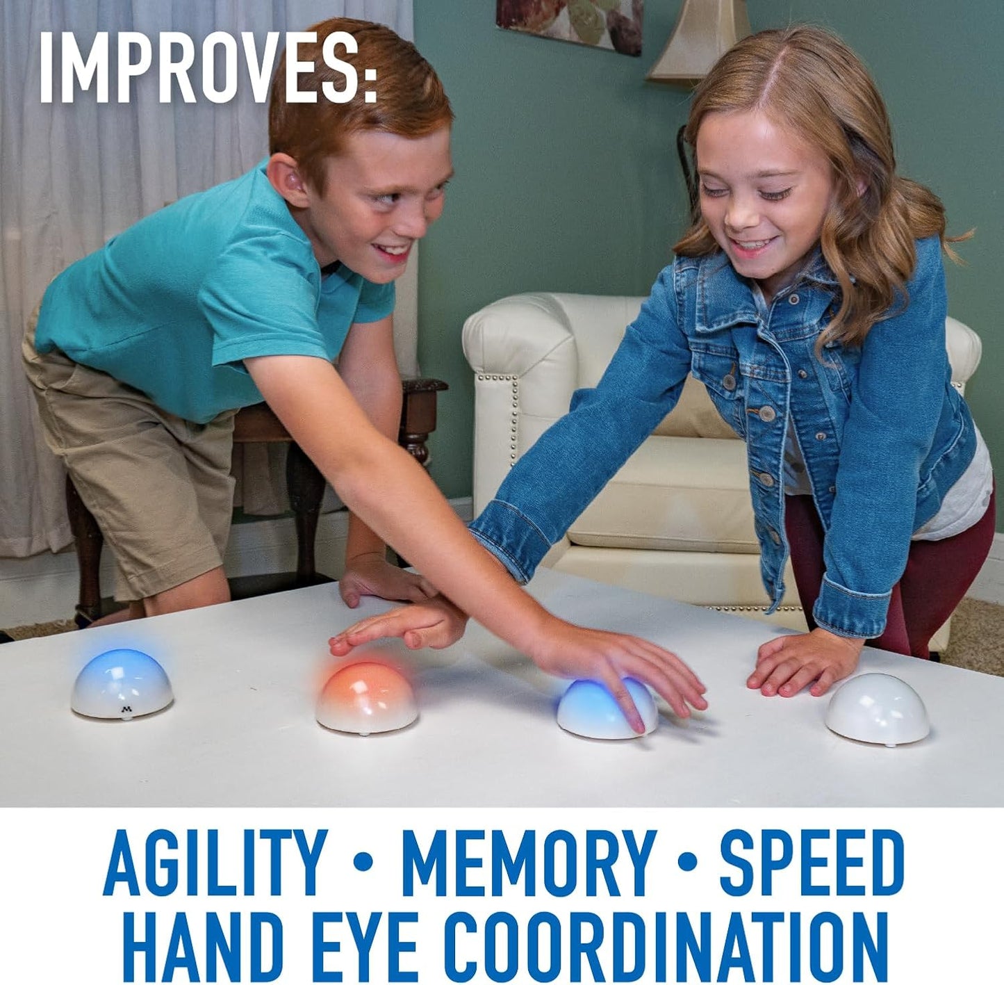Fotorama Tap It Wireless Reaction Light Game, 4 Games in One Touch Play Set, Builds Hand-Eye Coordination Agility & Memory, Gifts for Kids Ages 6 & Up