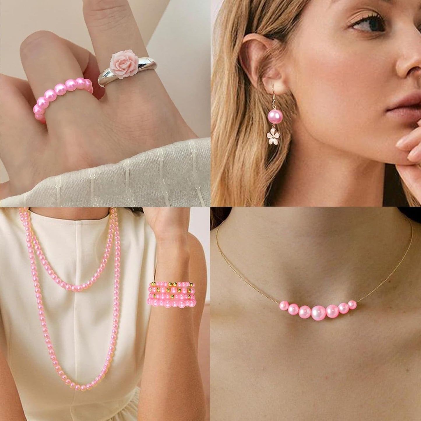 Hpebl 2136PCS Beads for Bracelets Pearl Bracelet Making Kit Friendship Bracelet Kits Bracelet Bead Kits Small Pearl Bead and Gold Beads Beading Kit for Bracelets Jewelry Making Kit
