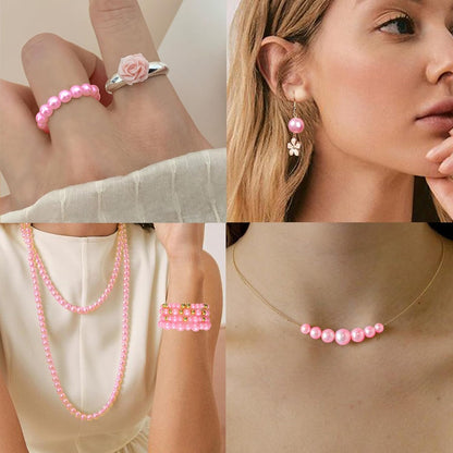 Hpebl 2136PCS Beads for Bracelets Pearl Bracelet Making Kit Friendship Bracelet Kits Bracelet Bead Kits Small Pearl Bead and Gold Beads Beading Kit for Bracelets Jewelry Making Kit
