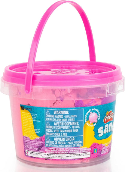 Play-Doh Sand Slime Bucket, Teal and Purple, Cotton Candy Scented, 1.5 Pounds of Play Sand in Resealable Bucket with Magical Molds on the Lid, Creativity for Kids Sensory Toys