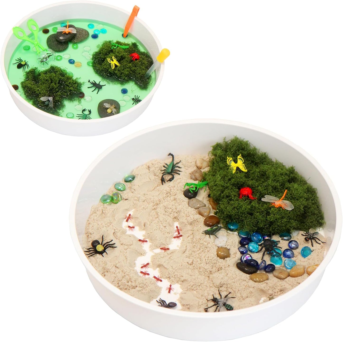 Sensory Bin Activity Set for Kids, Montessori & Reggio Inspired Classroom Materials, Small World Play Kit (ON The Farm)
