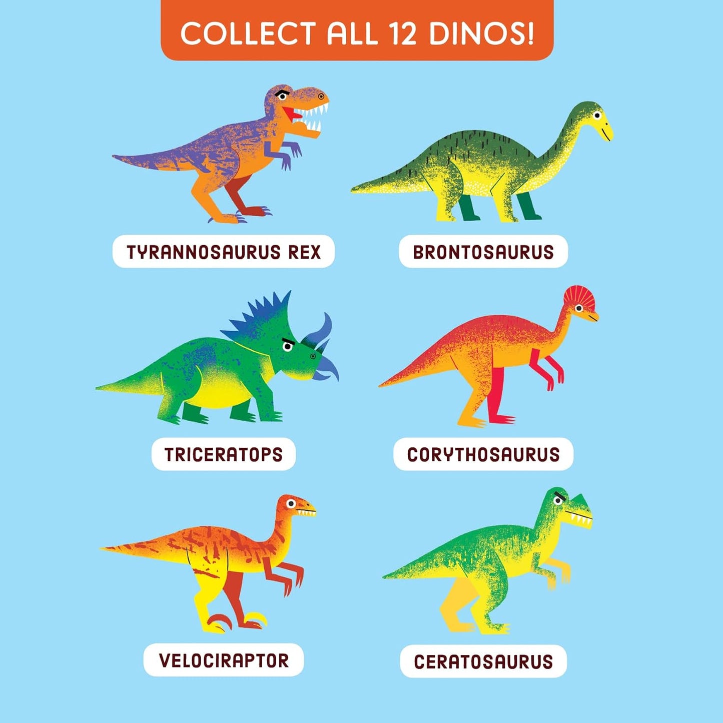 Dino Dig Excavation Kit from Mudpuppy - Dinosaur Dig Kit for Children 6+, Includes 1 Dinosaur Egg and 1 Plastic Chisel, Collect All 12 Dinosaurs!, Makes a Great Gift