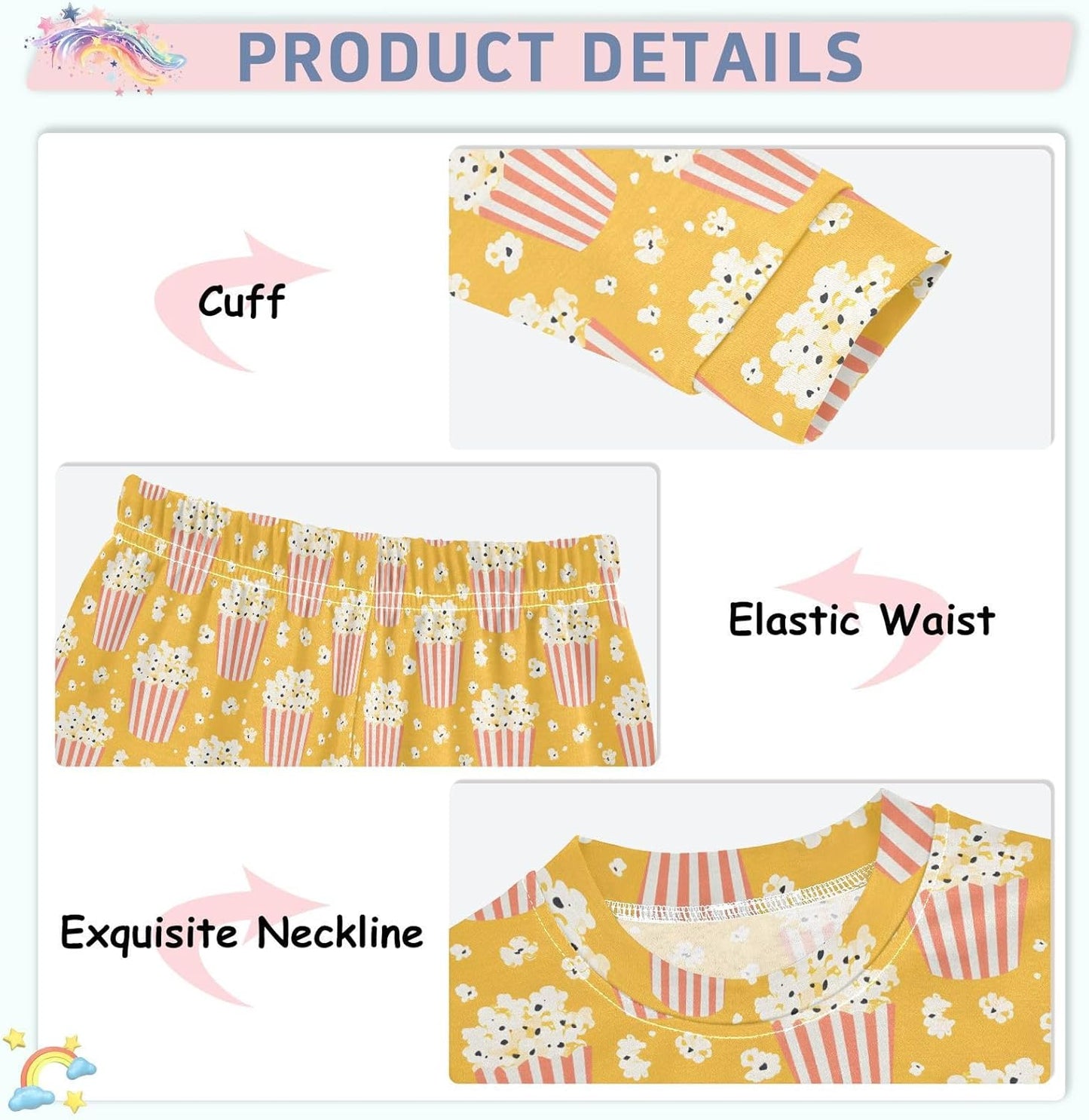 ALAZA Shark Starfish Palm Tree 2 Piece Pajama Set Long Sleeve Top and Pants Sleepwear Unisex - Colors B