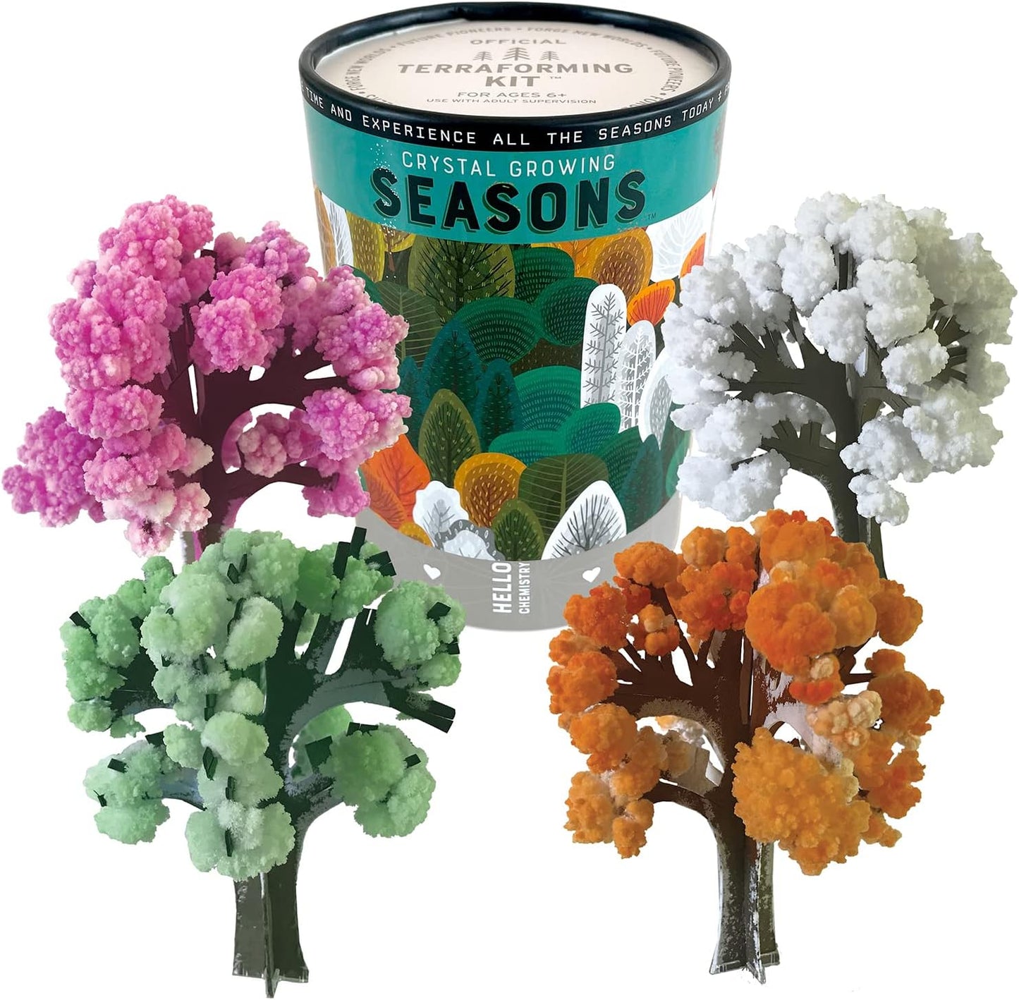 Crystal Growing Seasons Kit | Grow All 4 Seasons Today | Safe, Fun and Fast | Instructions & Facts Included | Copernicus Toys
