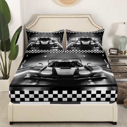 Feelyou Drum Kit Bedding Set Musical Instruments Sheets for Kids Boys Girls Classical Rock Music Bed Sheets Vinyl Record Sheets Set Bedroom Collection 4Pcs Full Size
