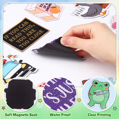 Ceenna 20 Pcs Funny Fridge Magnets Reusable Cute Animals and Words Fun Anime Refrigerator Magnets for Office Work Home Car Locker Cabinet Gifts Decorations(Classic Style)