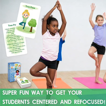 Yoga Cards for Kids - 75 Yoga Meditation Mindfulness Cards for Beginners, Mindful Sensory Play Activities, Exercise Flashcards, Self Regulation Classroom Therapy Suppliesv Autism Special Needs