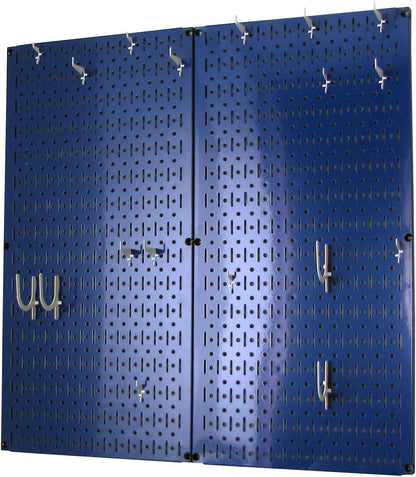 Wall Control Kitchen Pegboard Organizer Pots and Pans Storage Rack Organization Kit with Green Pegboard and White Accessories