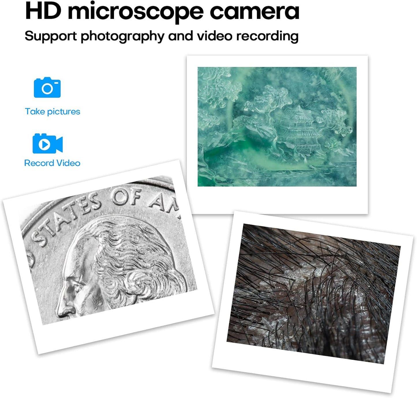 4K 3840x2160p WiFi Digital Microscope for iPhone Android Phone and Windows Mac PC, Wireless Handheld Microscope Camera, Portable Microscope with Metal Stand for Adults and Kids