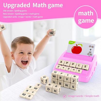 Matching Letter Games for Kids Ages 4-8,Learning & Education Toys for Preschool Boys Girls Spelling/Reading/Math Learning/Word Recognition,Birthday Gifts Educational Toys for Kindergarten Kids, Purple